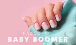 Delikatne, różowe paznokcie baby boomer na pastelowym tle. Idealny manicure na każdą okazję.