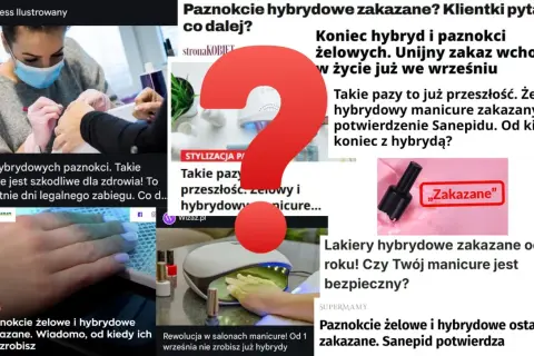 Czy pod żel daje się bazę? Nagłówki informują o zakazie hybryd i paznokci żelowych.