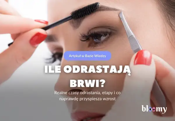 Zbliżenie na twarz kobiety, której brwi są stylizowane szczoteczką i pęsetą.