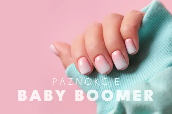 Delikatne, różowe paznokcie baby boomer na pastelowym tle. Idealny manicure na każdą okazję.